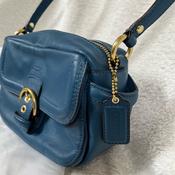 COACH F25150 Campbell Royal Blue Smooth Leather Small Camera Bag Crossbody NWT - Picture 3 of 9